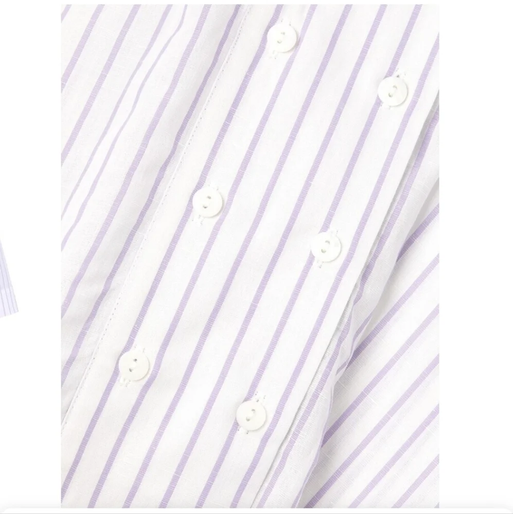 Harshman NWT Nebbi Caftan Striped Crossover Shirt Dress Sz.1X - Picture 4 of 8